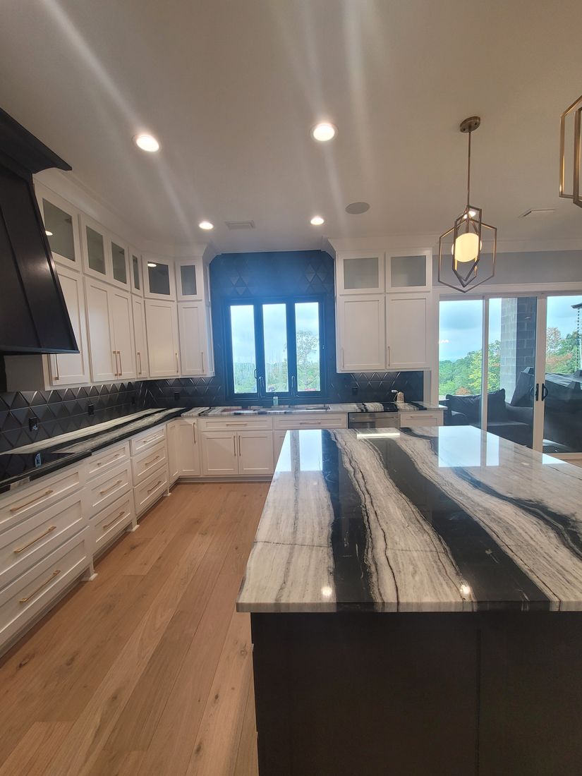 Completed Custom Residence 3D Sculptural Backsplash and Range